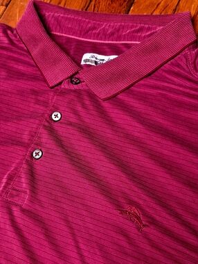 Tommy Bahama Islandzone Men's 2XLB Maroon Red Short Sleeve Cotton Polo Shirt A1
